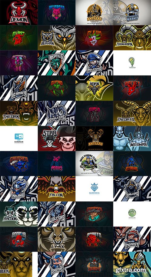 46 Mascot and Esport Logos Pack 46 Mascot and Esport Logos Pack