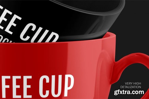 CreativeMarket - Glossy Coffee Cup Mockup Set