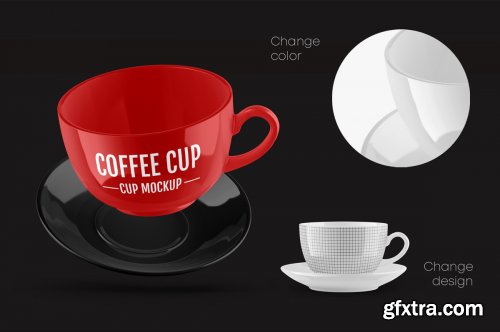 CreativeMarket - Glossy Coffee Cup Mockup Set