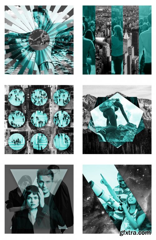 Masked Photo Collage Post Layouts 362640709