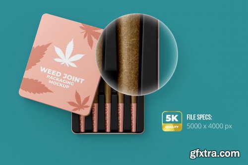 CreativeMarket - Weed Joint Packaging Mockup 4826343