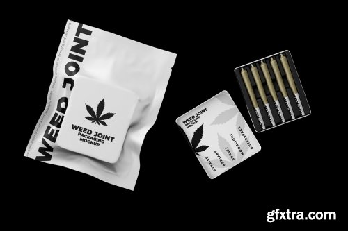 CreativeMarket - Weed Joint Packaging Mockup 4826343