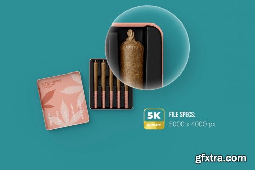 CreativeMarket - Weed Joint Packaging Mockup 4826343