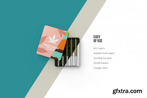 CreativeMarket - Weed Joint Packaging Mockup 4826343