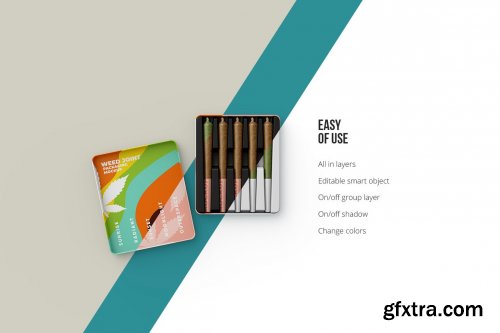 CreativeMarket - Weed Joint Packaging Mockup 4826343