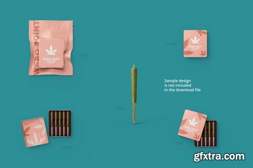 CreativeMarket - Weed Joint Packaging Mockup 4826343