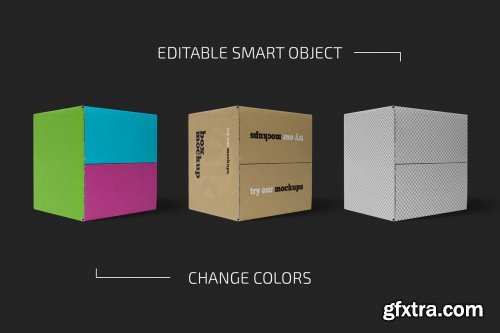CreativeMarket - Square Paper Box Mockup Set 5156431