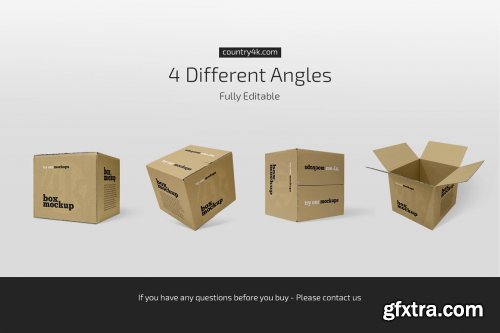 CreativeMarket - Square Paper Box Mockup Set 5156431