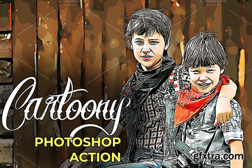 CreativeMarket - Cartoony Photoshop Action 4723737