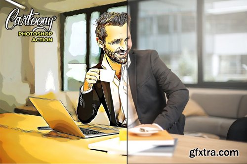 CreativeMarket - Cartoony Photoshop Action 4723737