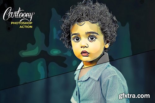 CreativeMarket - Cartoony Photoshop Action 4723737