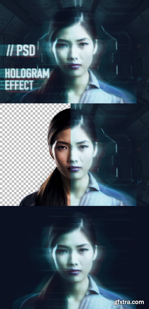 Photo Hologram Effect Mockup 368094381