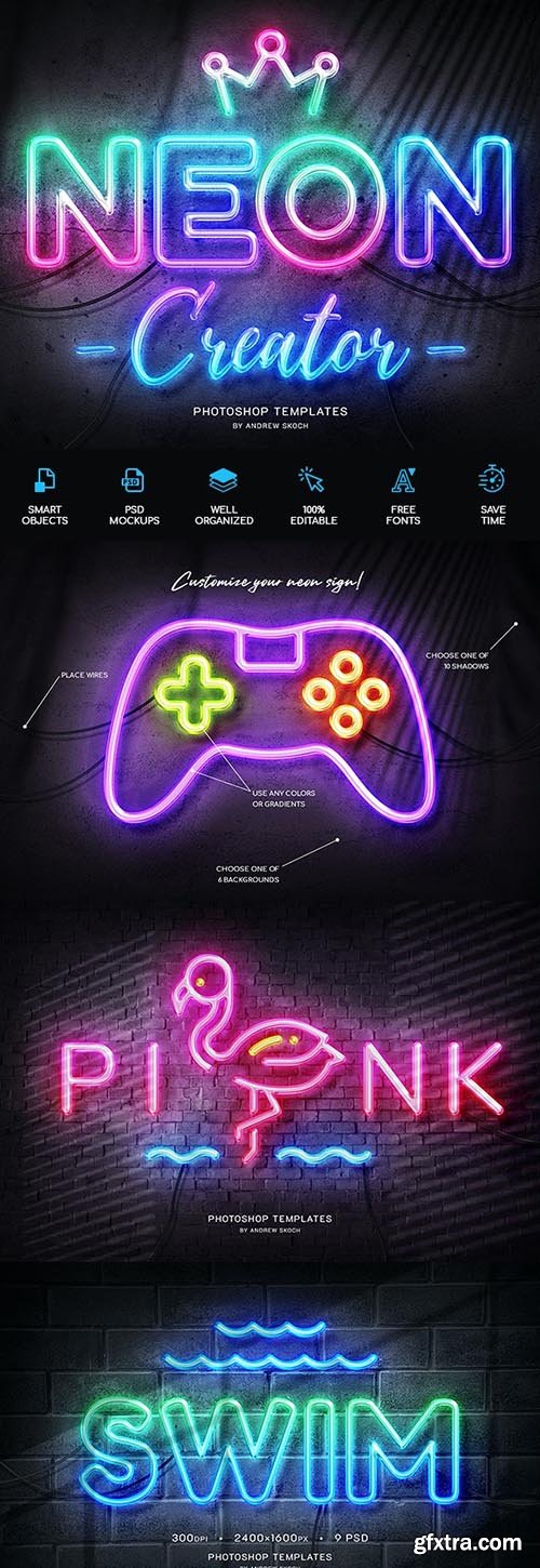 GraphicRiver - Neon Wall Sign Templates 27858499 GraphicRiver - Neon Wall Sign Templates 27858499