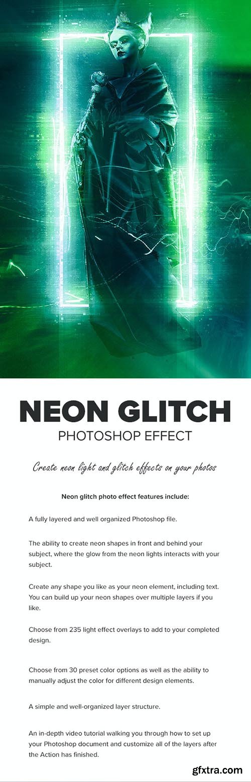 GraphicRiver - Neon Glitch Photoshop Effect 27675875