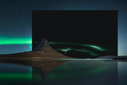 Kirkjufell Northern lights, Iceland mockup frame - 2050650