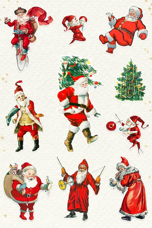 Santa Claus sticker set illustration - 1232925