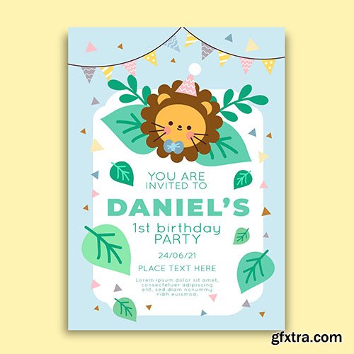 Childrens birthday invitation template