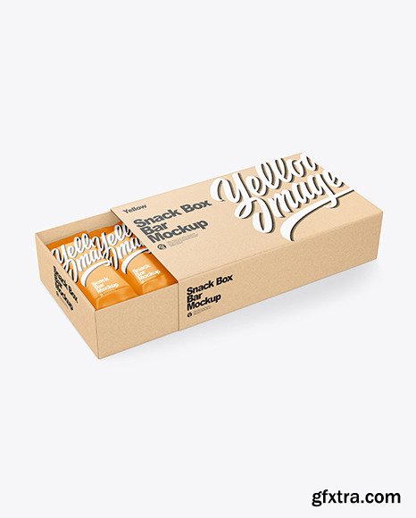 Kraft Paper Box with Snack Bars Mockup 64210