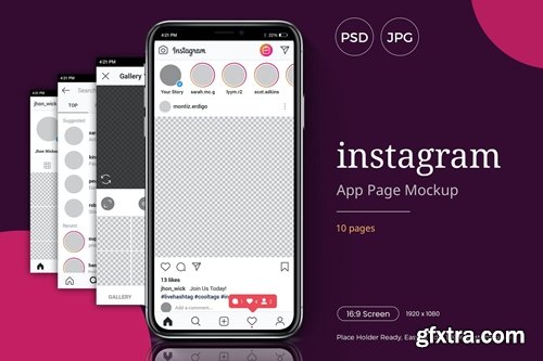 Instagram App Page Mockup Template