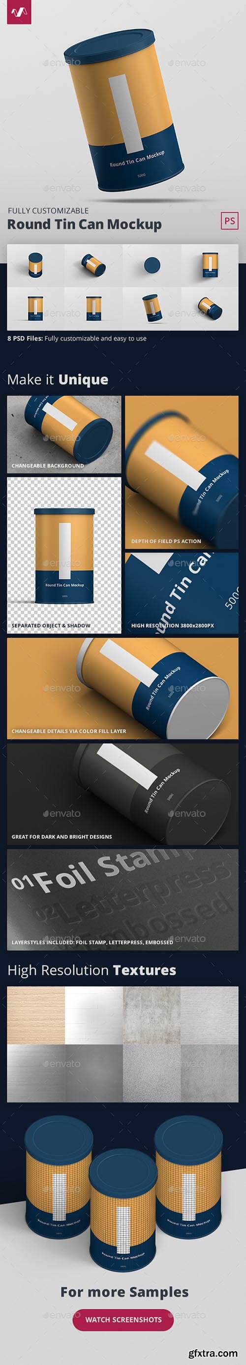 GraphicRiver - Tin Can Mockup Round 27704131