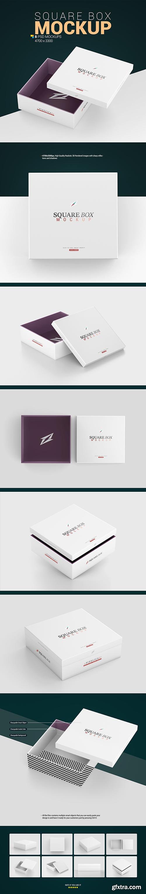 Square Box Mockup