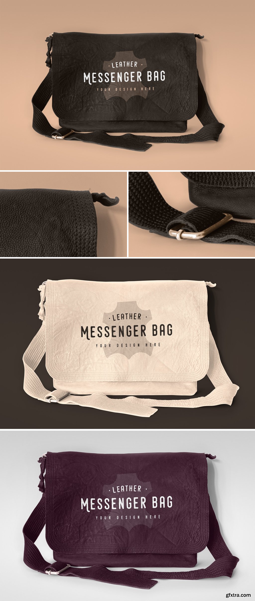 Leather Messenger Bag Mockup 369526354 » GFxtra
