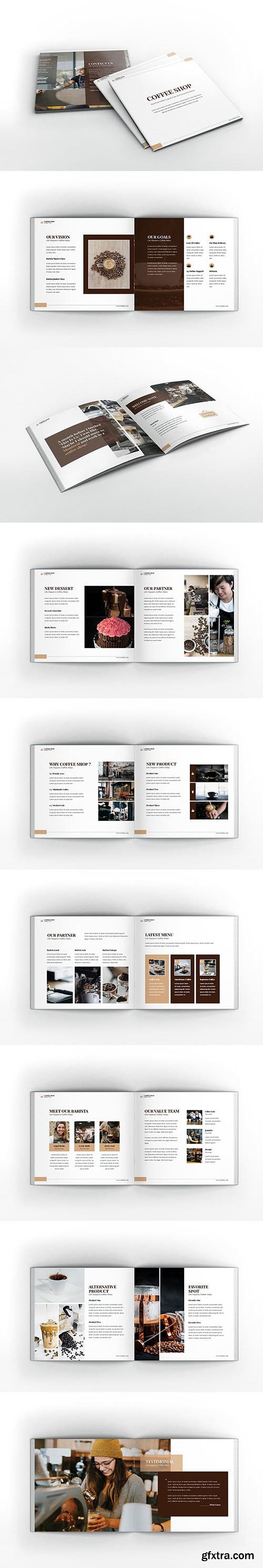 Coffee Shop Square Brochure Template Coffee Shop Square Brochure Template