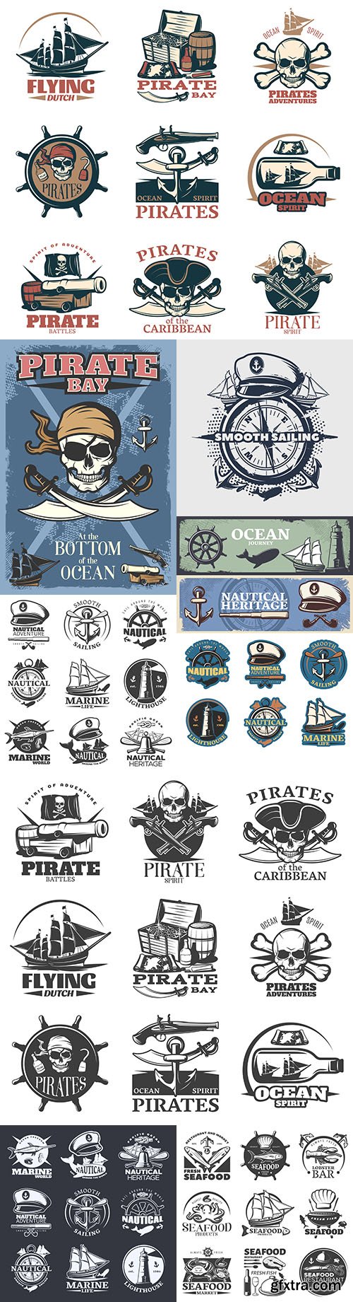 Vintage antique emblems and logos with text design 11 » GFxtra