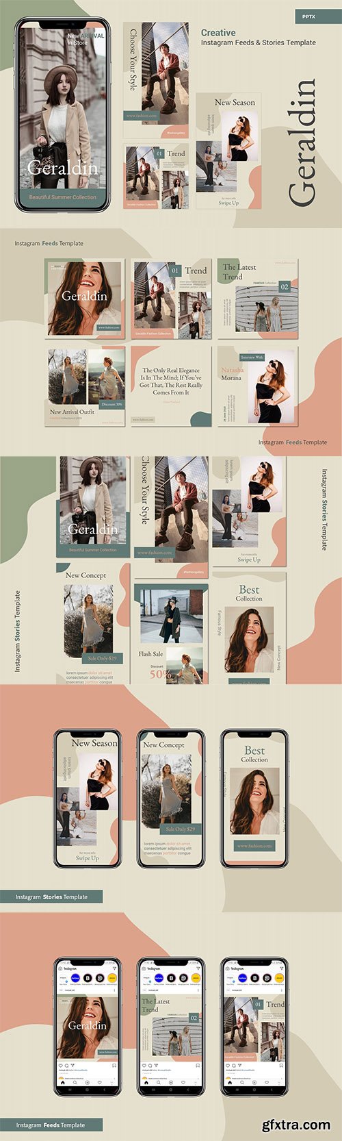 Instagram Feeds & Stories Template - Powerpoint, Keynote and Google Slides