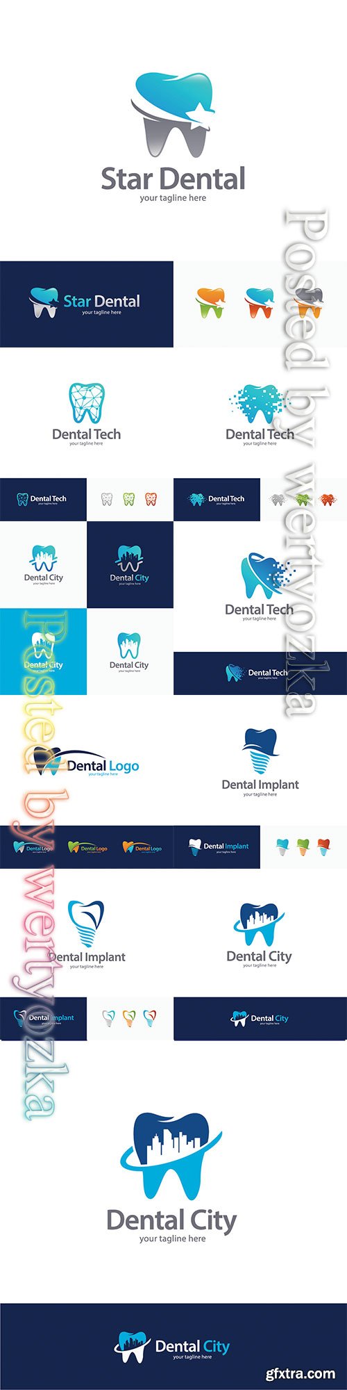 Dental logo collection vector illustration