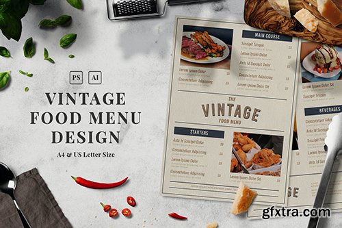 Vintage Food Menu Vintage Food Menu