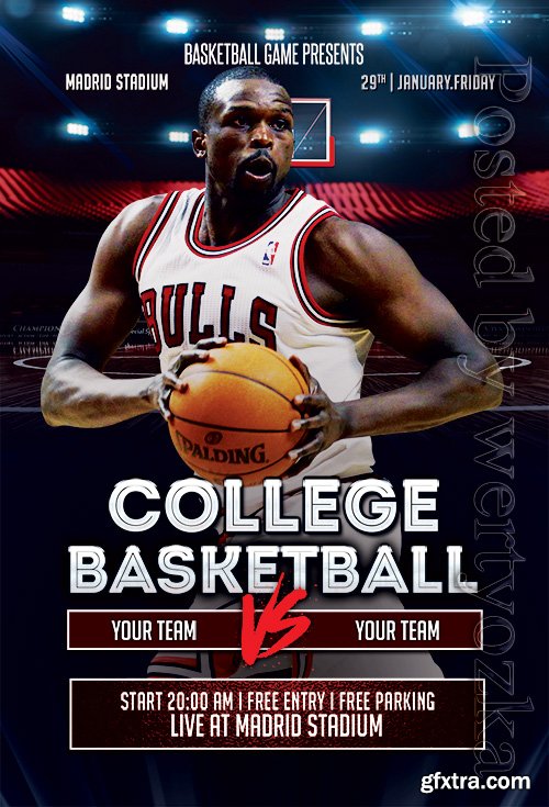 College Basketball - Premium flyer psd template College Basketball - Premium flyer psd template