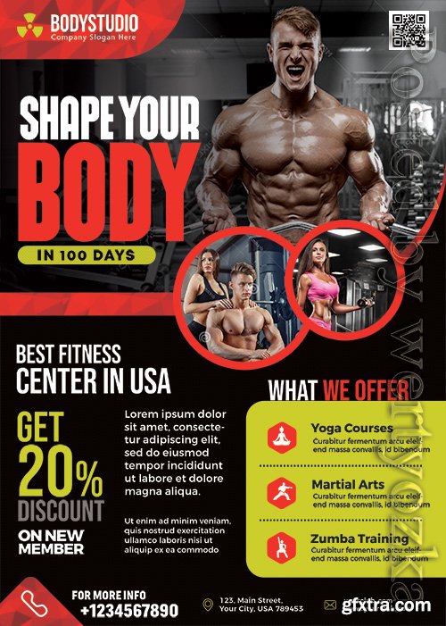 Gym Fitness Center - Premium flyer psd template Gym Fitness Center - Premium flyer psd template