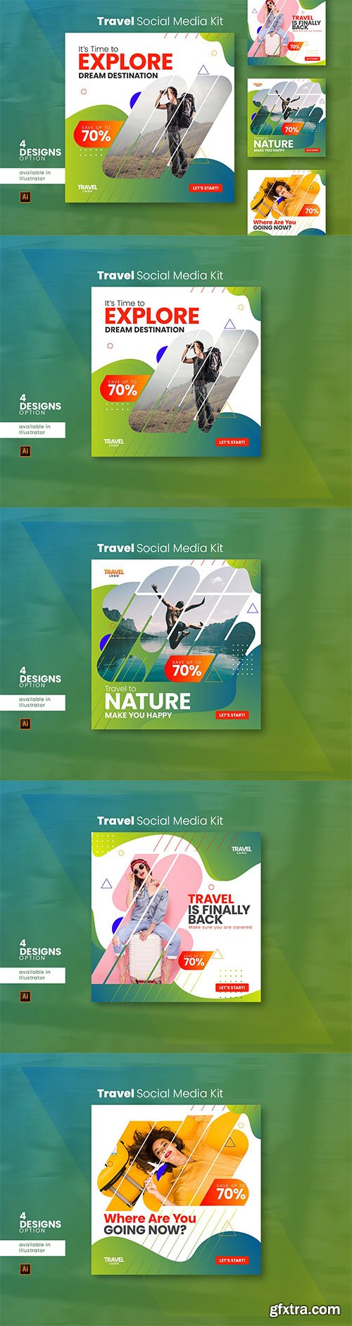 Travel Social Media Post Kit Travel Social Media Post Kit