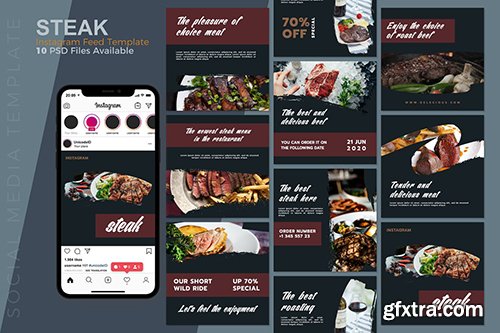 Steak - Food Instagram Post
