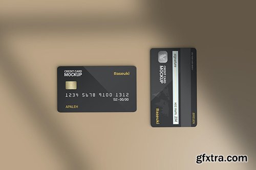 Credit Card Mockup with Shadow Overlay