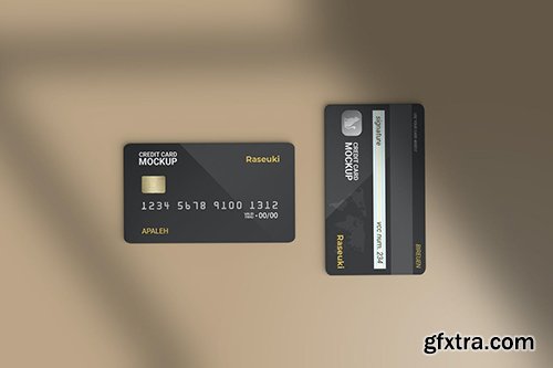 Credit Card Mockup with Shadow Overlay Credit Card Mockup with Shadow Overlay