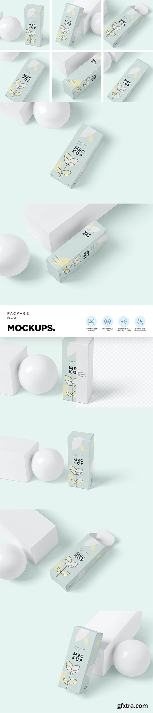 Package Box Mock-Up - Long Rectangle