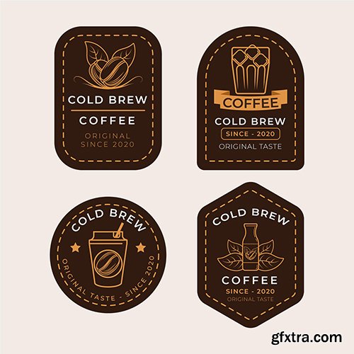 Cold brew coffee labels design