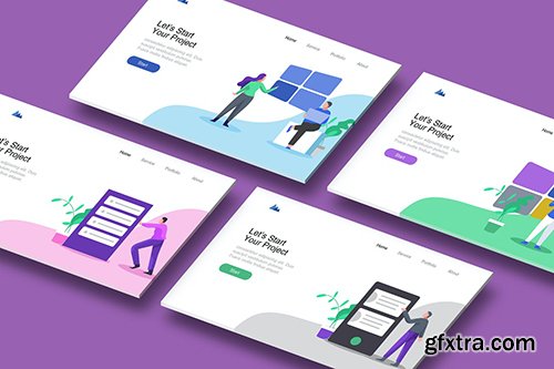 Perspective Isometric 3D Screens Mockup Perspective Isometric 3D Screens Mockup