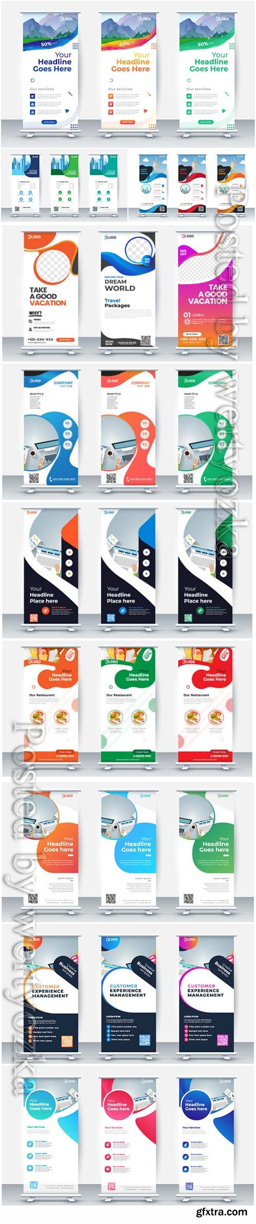 Business roll up banner, vector poster brochure flat design Business roll up banner, vector poster brochure flat design