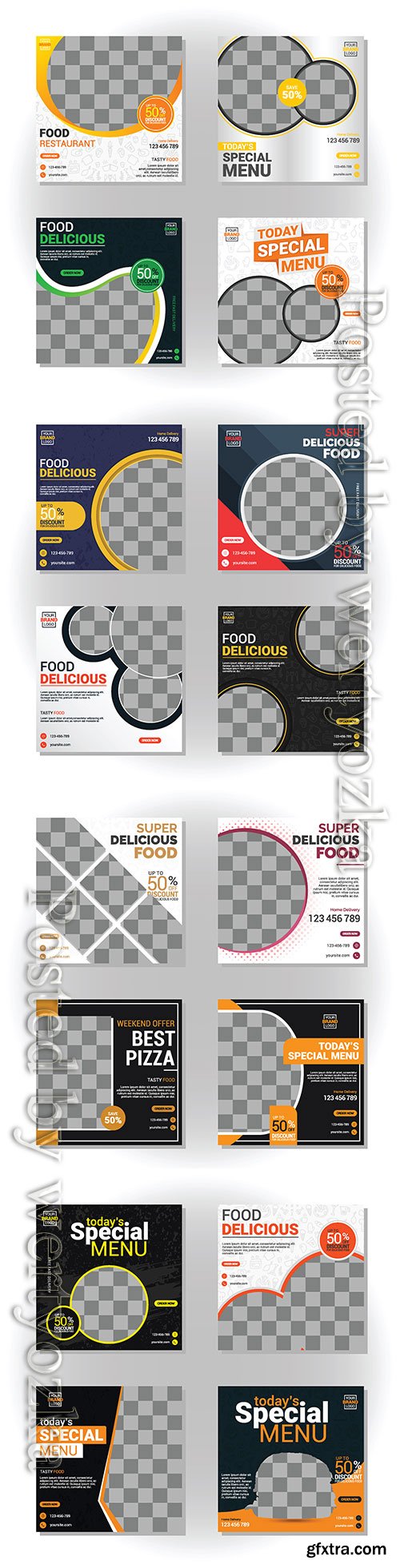 Food social media post collection card template # 2