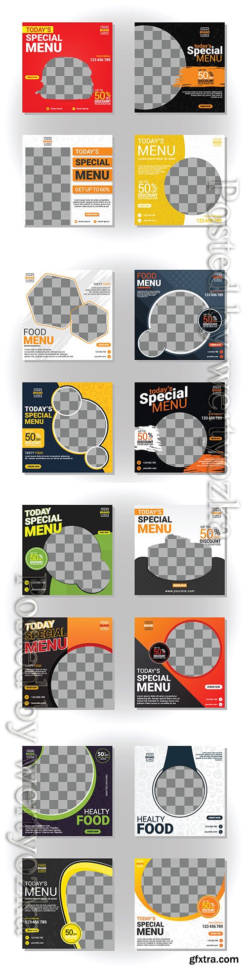 Food social media post collection card template # 4