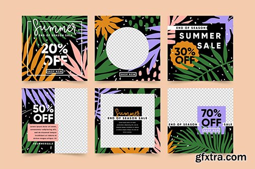 Collection of tropical end of summer sales posts