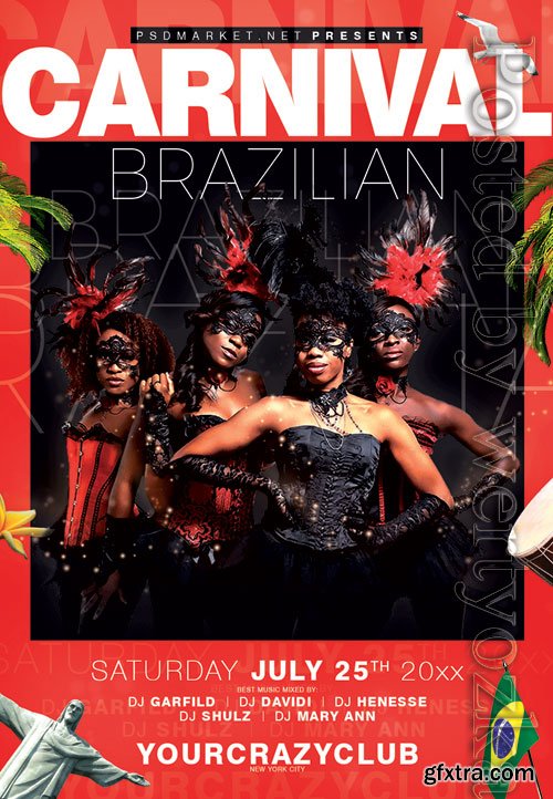 Brazilian festival - Premium flyer psd template