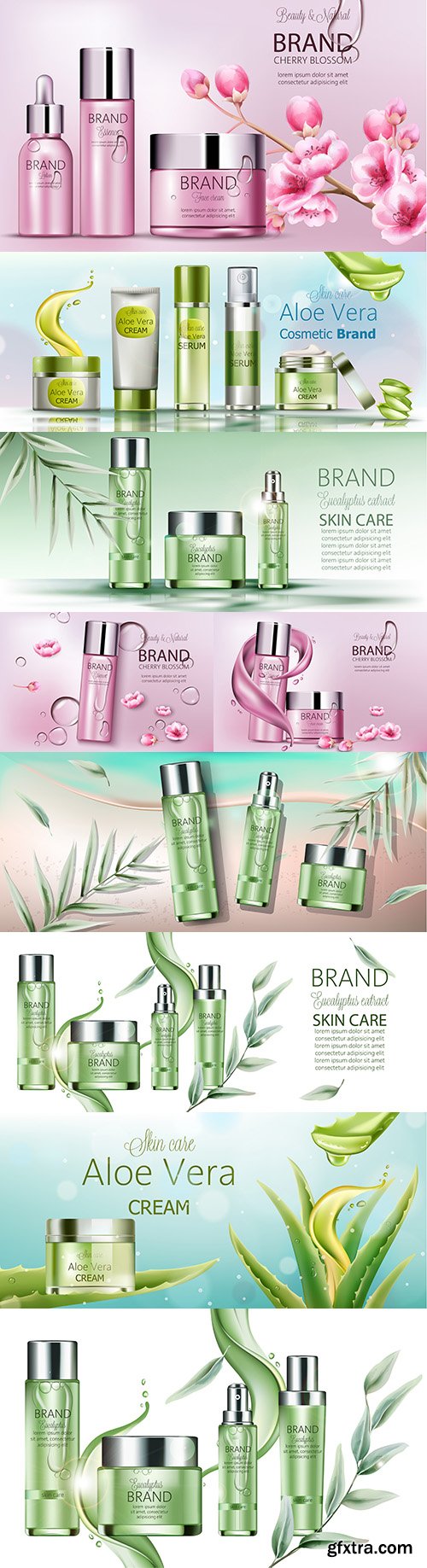 Body cosmetics set Brand name with place for text 3d illustration 3
