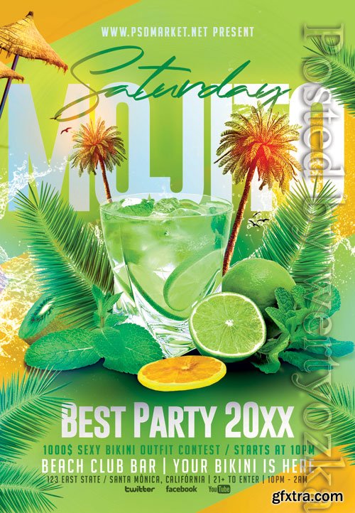 Mojito saturday - Premium flyer psd template Mojito saturday - Premium flyer psd template