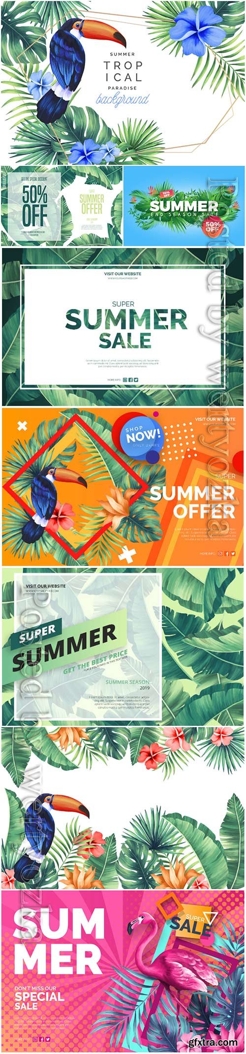 Tropical paradise vector background Tropical paradise vector background