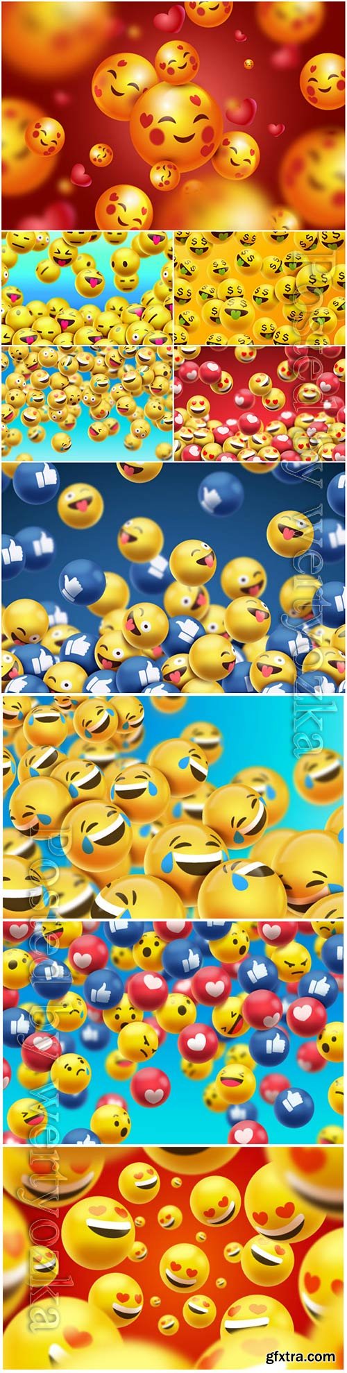 Emojis background realistic vector design Emojis background realistic vector design