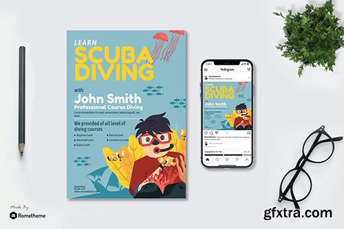 Scuba Diving Course - Flyer & Instagram GR Scuba Diving Course - Flyer & Instagram GR